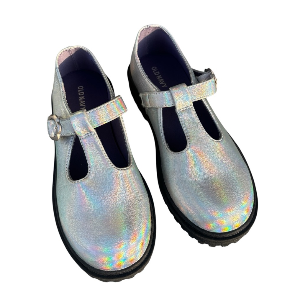 Old Navy NWOT Silver Iridescent Mary Jane Shoes
